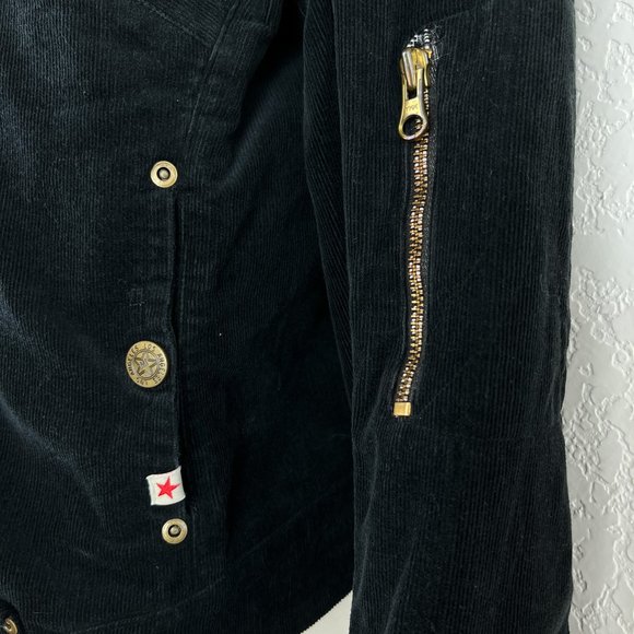 Johnny Was Embroidered Corduroy "Yellow Rose of Texas" Jacket Size XS Black Boho - Picture 7 of 12